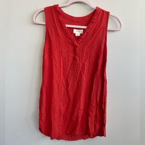 Anthropologie Maeve Colonsay Tunic Tank Vivid Red Orange Sleeveless Top